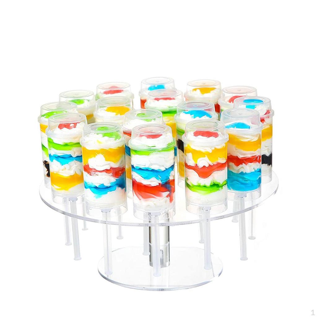 Kuchenständer Präsentationsständer 16 Löcher Acryl Hochzeit Klar Eiswaffelhalter Süßigkeiten für