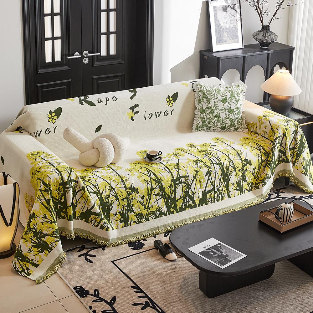 

Весенний универсальный универсальный высококачественный синельный жаккардовый цельный чехол для дивана на четыре сезона, устойчивый к царапинам, тканевый пылезащитный чехол 180*130CM