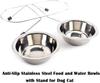 Water Bowl for Dogs and Cats, Stainless Steel Elevated Pet Feeder with Vintage-Style Metal Stand, for Dogs and Cats