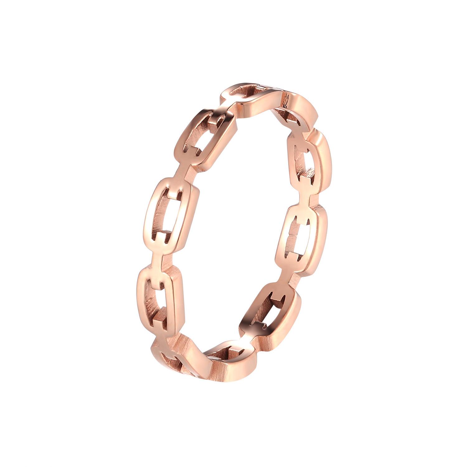 

Chain Ring Stainless Steel Rings For Men Women s Rings Geometry Ring Finger Gold Silver Color Ring Set Women Gift 10 рожевий колір золота