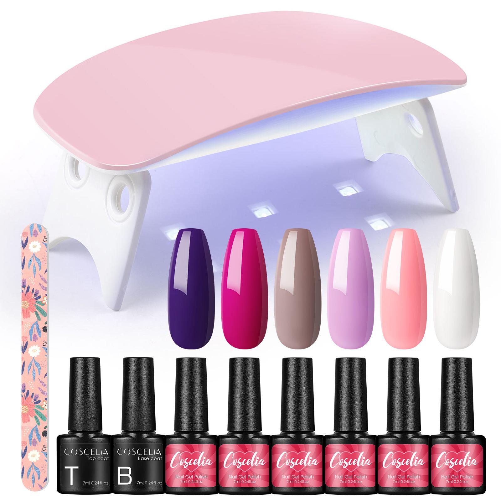 

COSCELIA 6 шт. гель-лак для ногтей замачиваемый УФ-гель для ногтей маникюрный набор для ногтей 6 Вт УФ-светодиодная лампа сушилка для ногтей инструменты дизайн