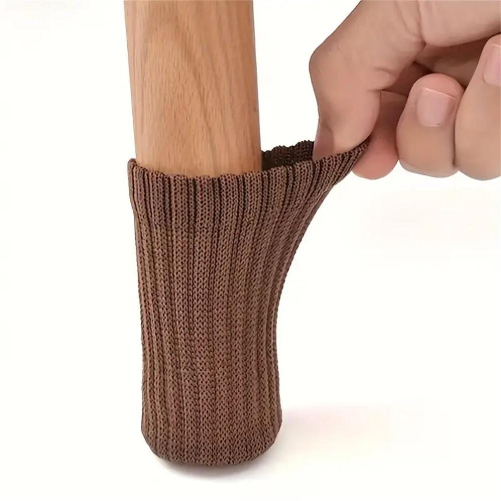 100pcs Cloth Table Chair Leg Socks Woolen High Elastic Floor Protectors Non-Slip Chair Leg Feet Covers Knitted Furniture Pad Set