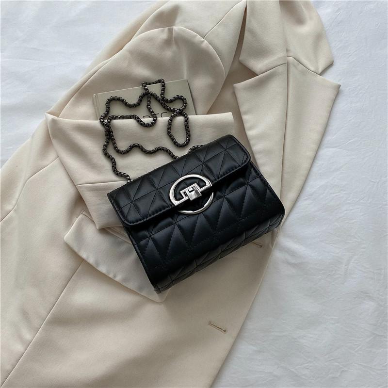 

Повседневная модная женская сумка в иностранном стиле 2024 года, новая простая сумка-мессенджер через плечо, повседневная простая маленькая квадратная сумка чёрный