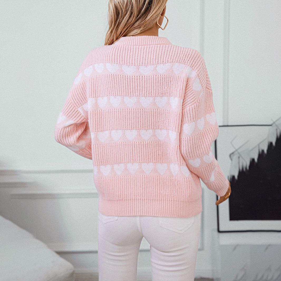 Осень-зима Винтажный свободный топ с длинными рукавами и принтом — фото 3