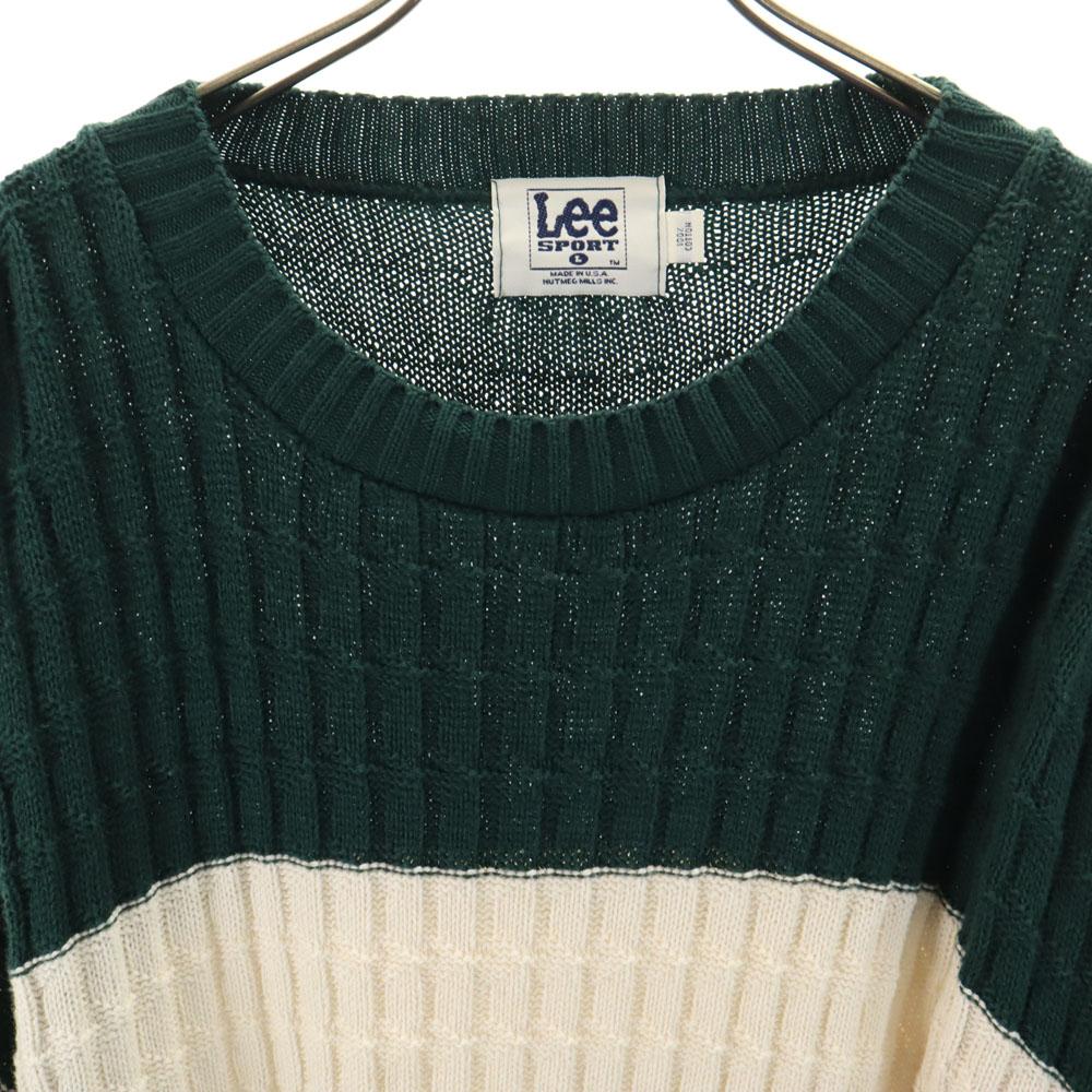 Lee SPORT 90s Old USA made Border Pattern Long sleeve sweater L knit Men's Used