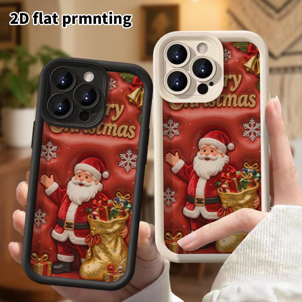 Phone Case: 2D Flat Design Suitable for iPhone 18 17 16 15 14 13 Pro Stepped Protective Case, Puffy Style, Christmas and Halloween Gift