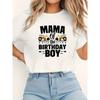Tricou pentru femei, Tricou cu imprimeu „Birthday Mom” - Top casual cu gât rotund, model cu excavator și stea