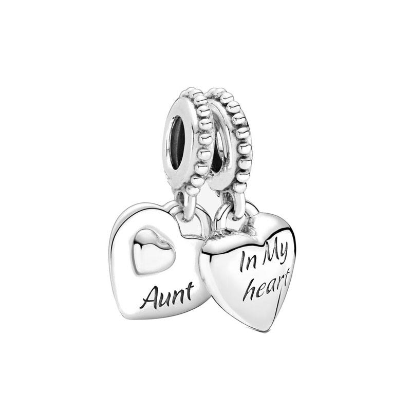 Diy Women Jewelry Gifts Sparkling Hearts Series Charms Leveled Hearts Openwork Mom&Heart Beads Fit Original Bracelet Accessories