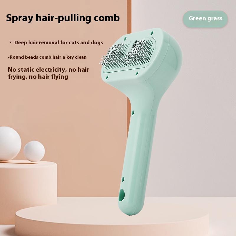 Pet Cat Hair Removal Comb Release Button Massage Grooming Brush USB Rechargeable Comb Dog Spray Grooming Cleaning Tool