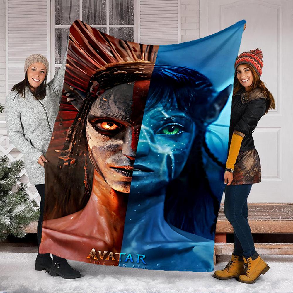 1pc Avatar Fire and Ash Outdoor Flannel Blanket, Cozy & Warm Soft Te Playful Design, Napping Camping,