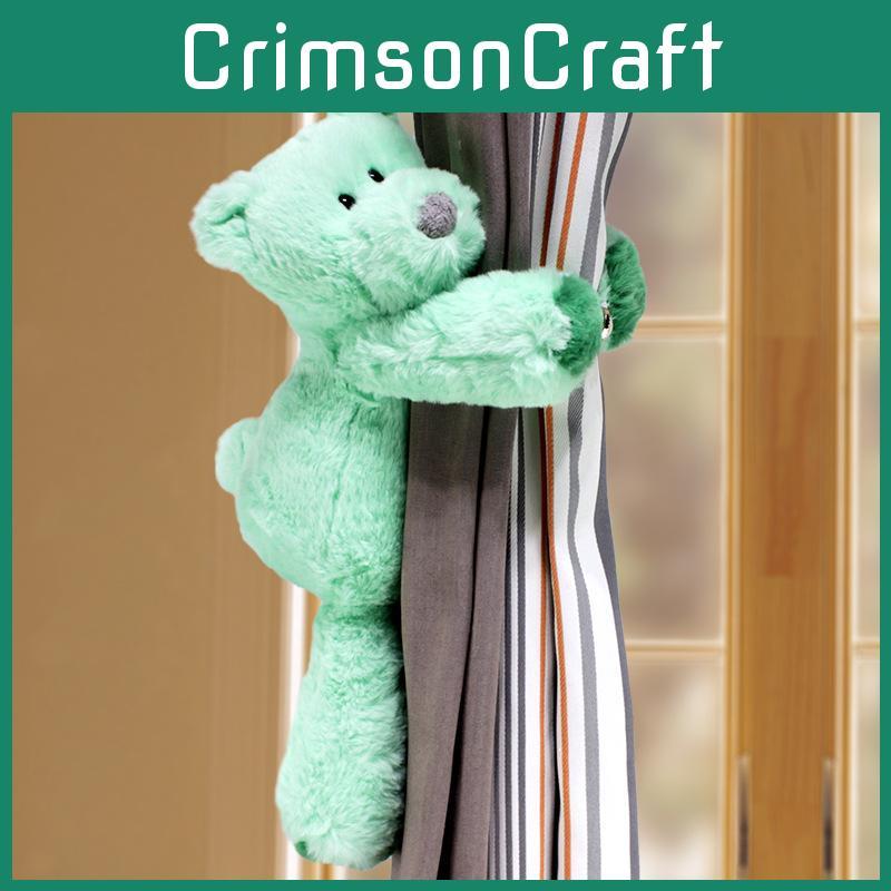 Curtain Dopamine Bear Tiebacks With Plush Fabric For Kids Room Window Decoration