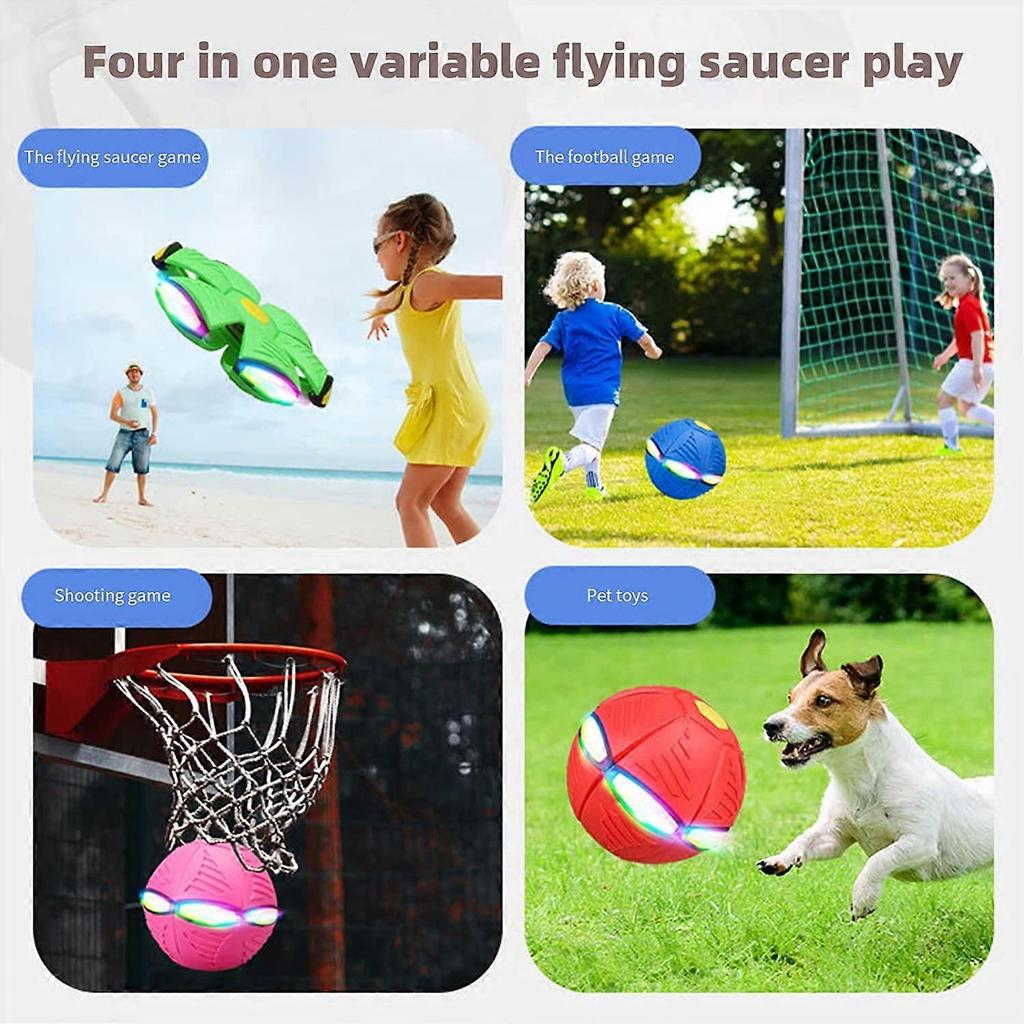 UFO Deformation Magic Flying Saucer Ball with LED Lights Flying Toys
