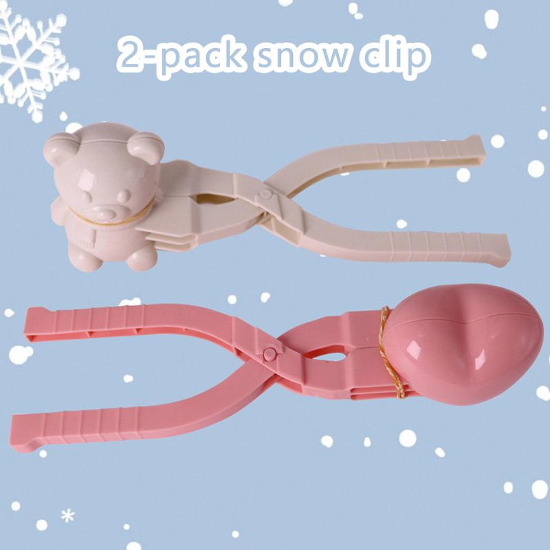 2ks/sada Roztomilý medvídek Tvar srdce lásky Sněhový klip Výrobník sněhových koulí z modelovací hmoty Kreativní forma na sněhové koule Sněhová lopata Pro děti Venkovní sněhové hračky