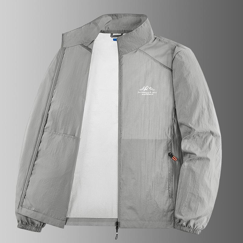 Sunscreen Clothes for Men New Style Middle-aged Men's Summer Fishing Suit Thin Outdoor Men's Stand-up Collar Sportswear