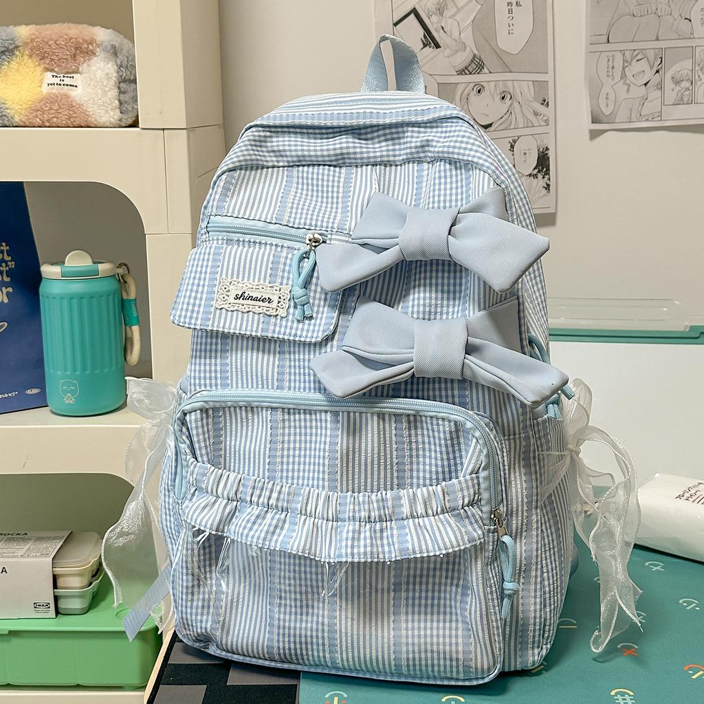 Schoolbag Japanese and Korean niche bow design student schoolbag ins small wind fresh high value backpack women commuter backpack