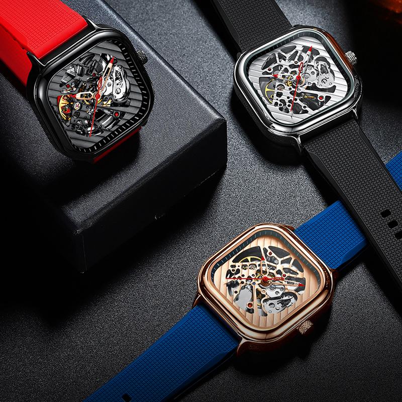 AILANG Classic Hollow Square Dial Watch Men Sports Automatic Mechanical Watches Waterproof For Men Wristwatch Reloj Hombre