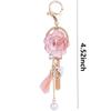 Y2K Fashion Cloth Flower Pearl Pendant Keychain For Girls Women's Bag Backpack Ornament Sweet Cool Tassel Floral Jewelry Gifts