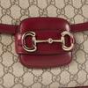 Gucci Horsebit 1955 Adjustable Shoulder Strap Flap Closure Canvas And Leather Crossbody Bag Women bags Beige Red 815178-FAD6M-8759