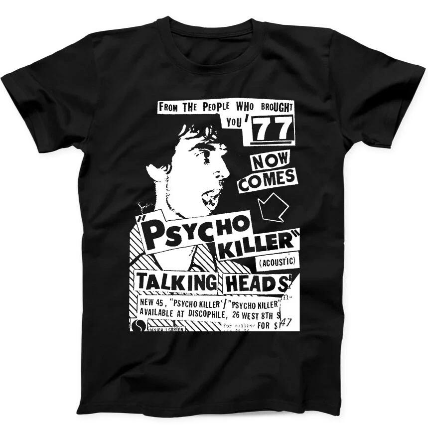 Talking Heads Psycho Killer Band Punk Rock Music Gift Tee Black T Shirt 45