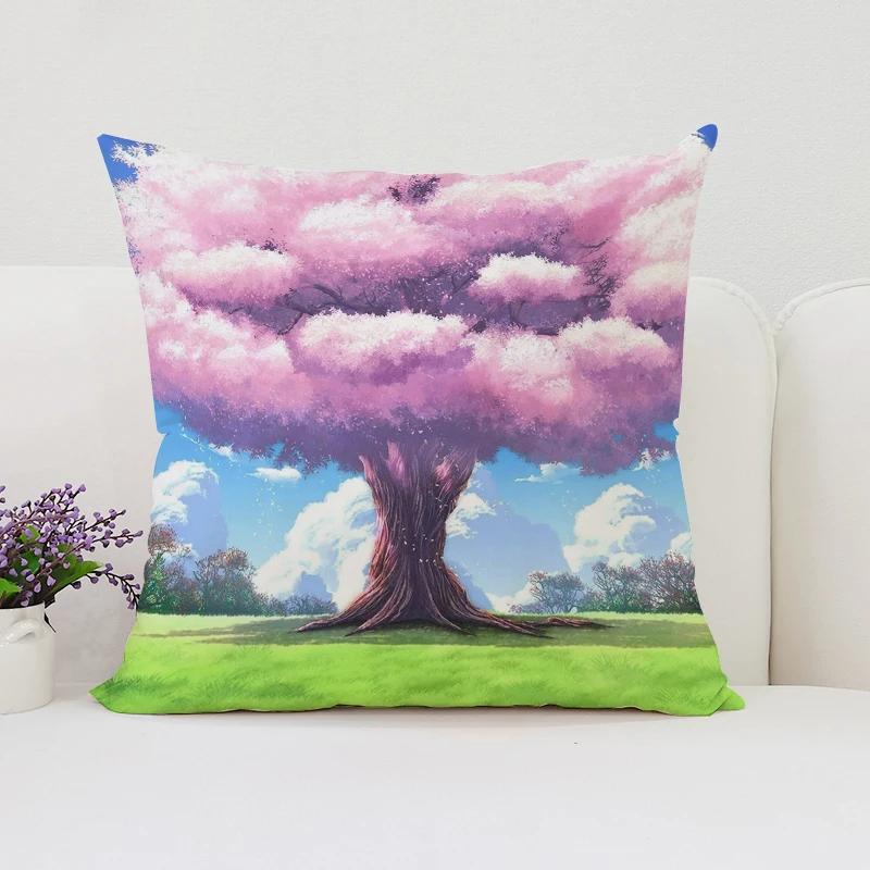 Japanische Kirschblüten Kissenbezüge für Kissen 45x45 Kissenbezug für Kissen Heimdekoration 45x45 Kissenbezüge Kissenbezug
