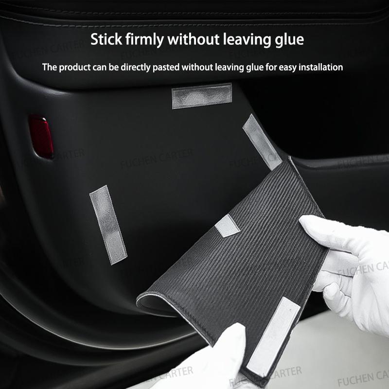 For Tesla ModelY Juniper 2025 Car Door Anti-Kick Pad Leather Sticker Trim Kit Side Door Protector Cover Car Interior Accessories