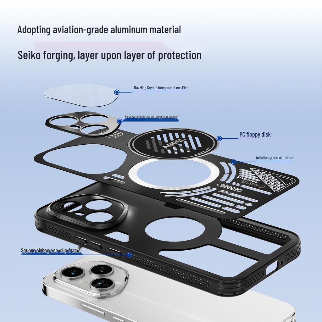 HONOR 400 Pro Ice Fox Case: Magnetic Aluminum Heat Dissipation, Drop-Proof Protective Cover
