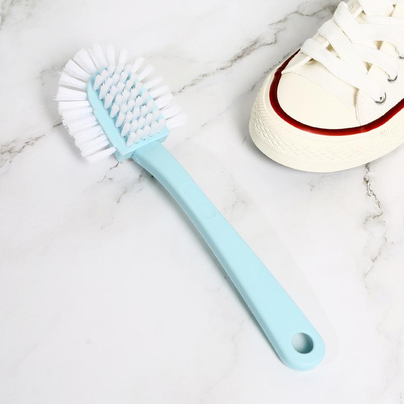 Five-sided Shoe Brush, Long-handled, Soft-bristled Household Plastic Laundry and Shoe Cleaning Brush for Children and Babies