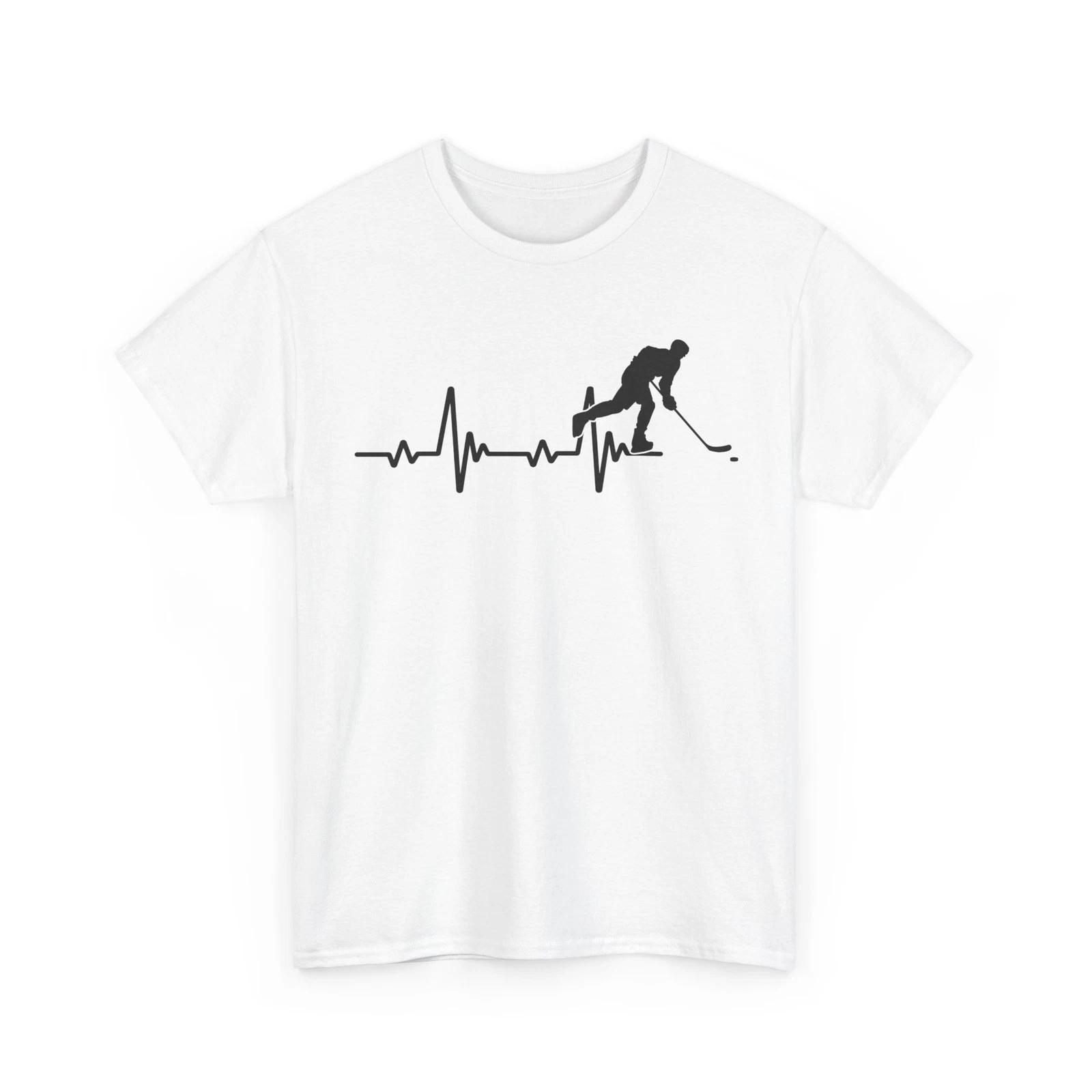 Hockey Shirt, Ice Hockey Player Heartbeat Sport Hockey Lovers Women Men Shirt M