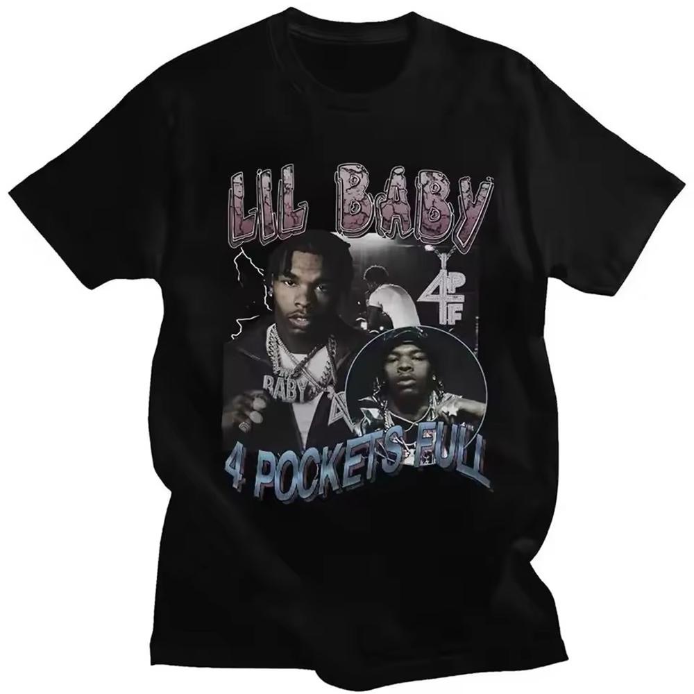 Hip Hop Rapper Lil Baby Graphic Print Unisex Clothing Tee Shirt Homme New Short Sleeve Round Neck Printing Pullover TShirt 50384