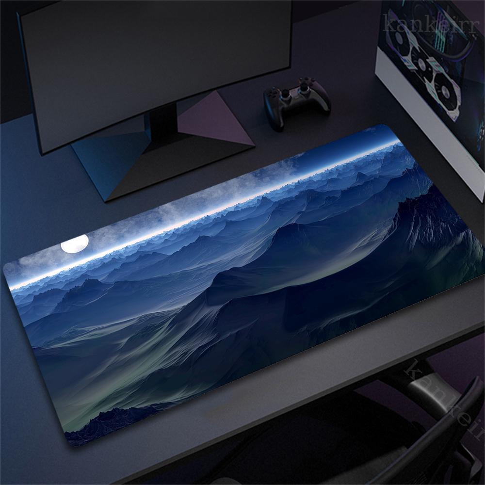 Large Game Deskmat Natural Rubber Mousepad Landscape Mountain Sunset Cartoon Mouse Pad Antislip Carpet Keyboard Mouse Mat 90x40