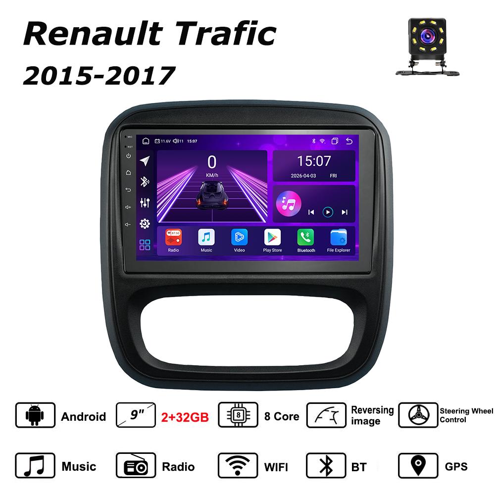 

Android Car-Play Car Radio For Renault Trafic 2015-2017 Multimedia Player Head Unit Stereo GPS Navigation BT WIFI,8 CORE ,2+32GB