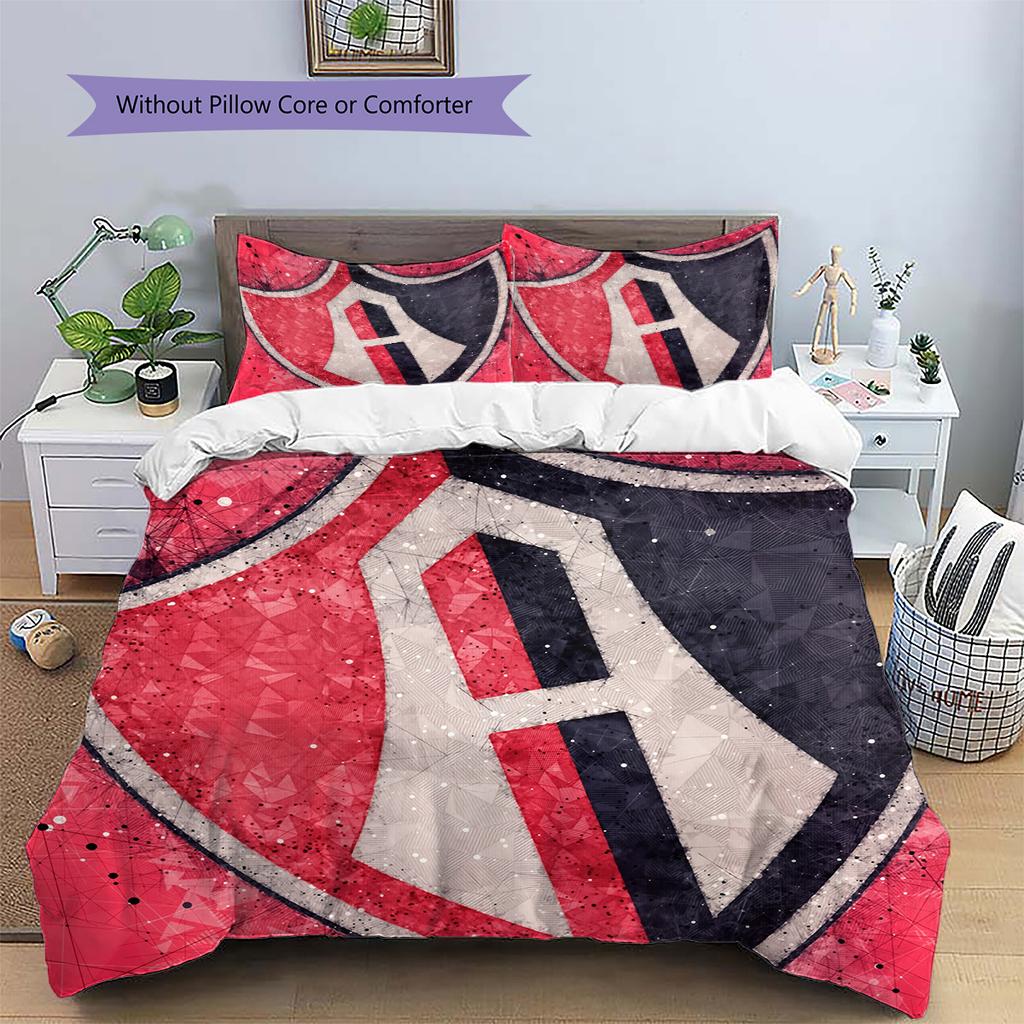 Atlas Football Club Pattern Bedding Quilt Set Home Decoration Gift (1 * duvet cover + 2 * pillowcase without core)