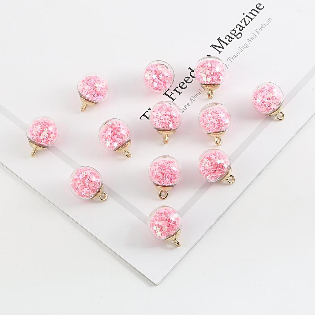 15mm Colorful Transparent Star Sequin Glass Beads for Handmade DIY Pendant