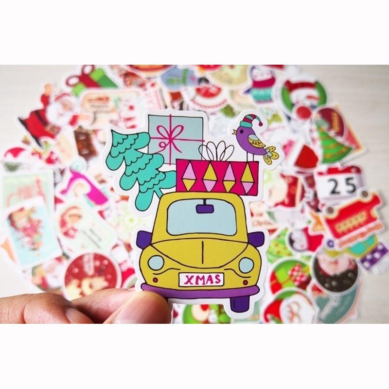 Santa Claus Christmas Graffiti Stickers Christmas Decorations Sticker Toy 100pcs/pack