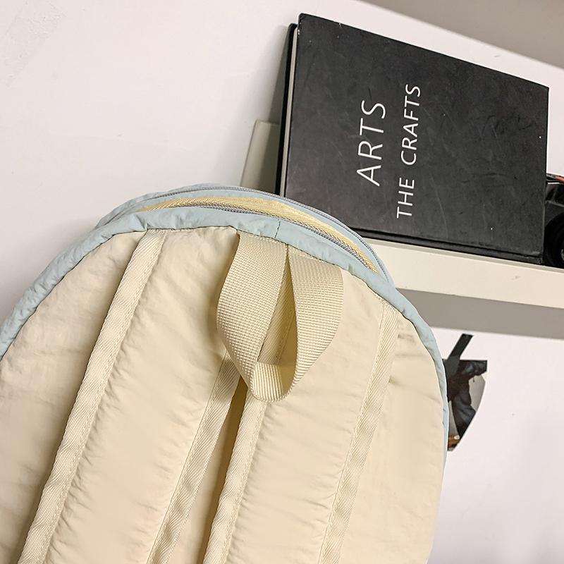Contrast Color Backpack Men's And Women's Campus Student Schoolbag Lightweight Travel Backpack