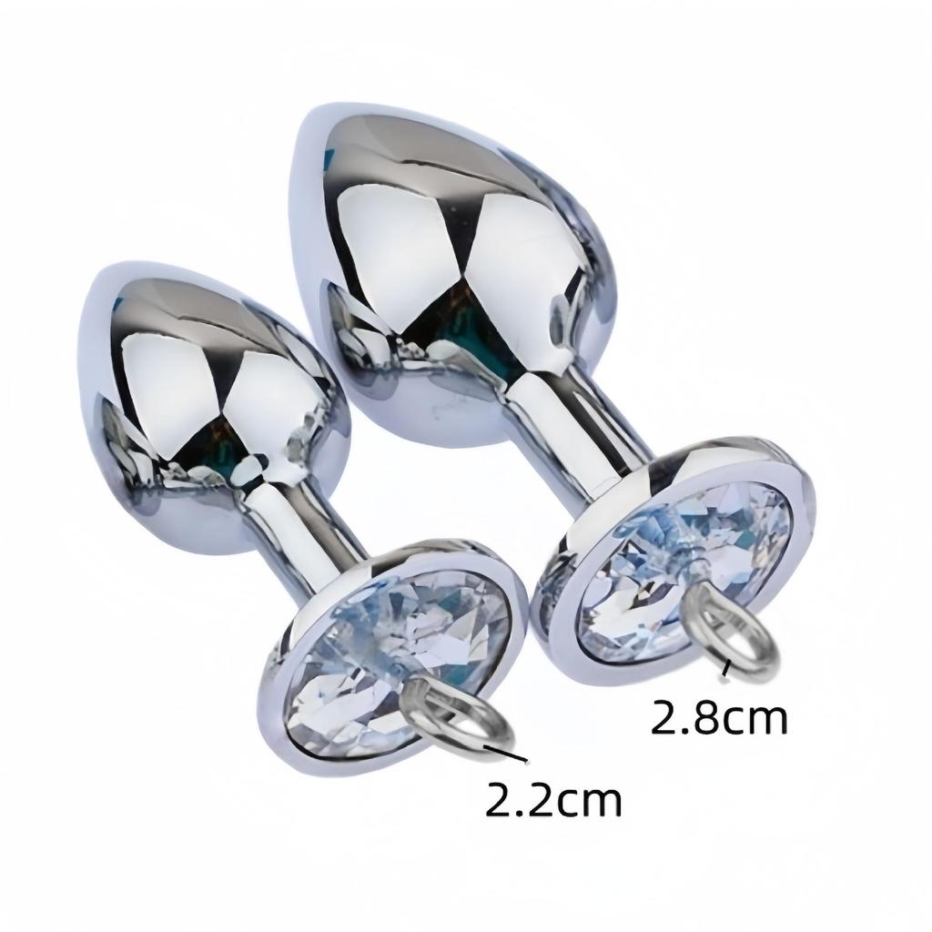 SM Lanț Metalic Erotic Cătușe & Dop Anal pentru Bărbați și Femei - Jucărie pentru Restricționare & Antrenament Anal