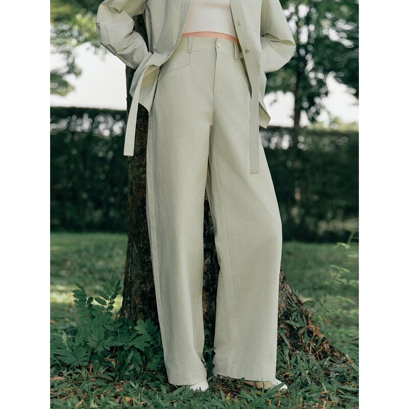 ELLE Women s High-Waisted Wide-Leg Casual Pants L