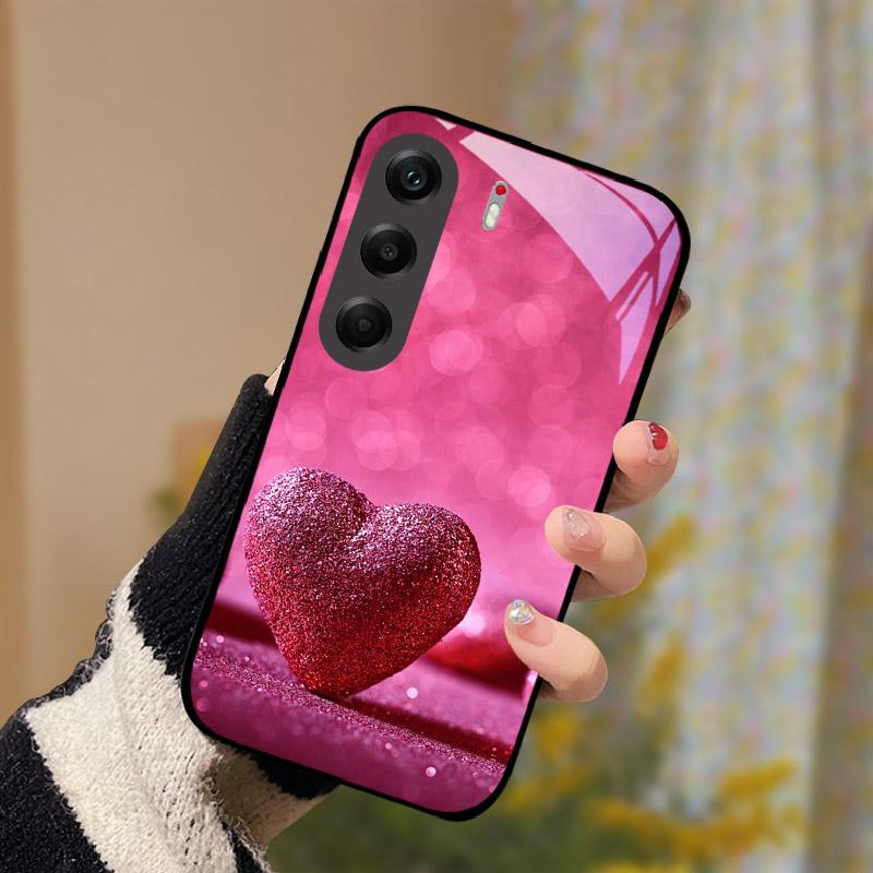 Capa à Prova de Choque Para Tecno Camon 40 Pro 5G Vidro Temperado Traseiro Capa de Celular Camon40Pro Camon 40Pro 5G CM7 Capa Dura Shell Coque