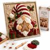 3D Christmas Handmade Fabric Poke Art Kit with Wreath Design: DIY Holiday Craft with Simple Illustrated Guide Vintage Seasonal Decoration for Adults