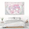 Sanrio Melody and Sweetheart Piano Printed Tapestry Cute Cartoon Rabbit Sheep Bedroom Wall Art Fun Room Decoration Rabbit Theme