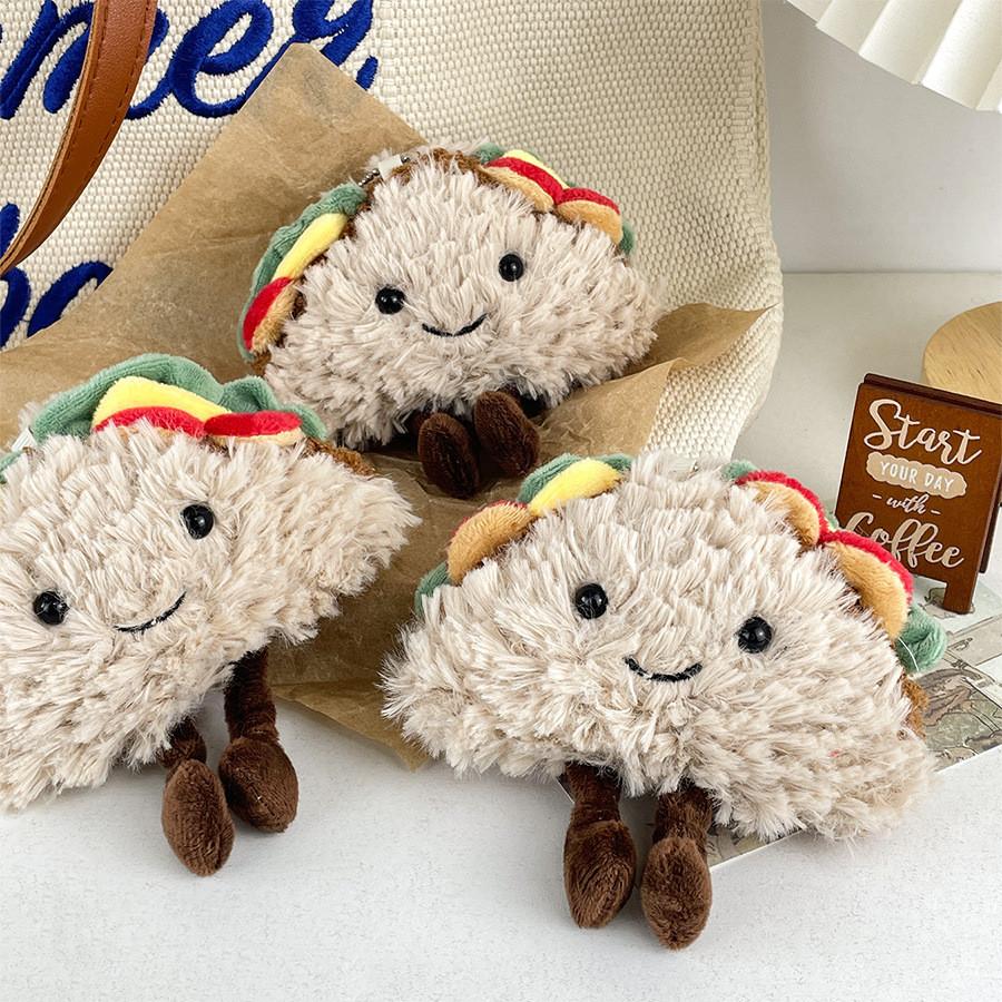 Plush Sandwich Sweet Doll Cute Taco Design Keychain Made With High Quality Pp Cotton