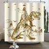 Funny Dinosaur Shower Curtain for Bathroom Cute Animal Cool Dinosaur Children Bathroom Curtain Waterproof Bath Curtain Decor