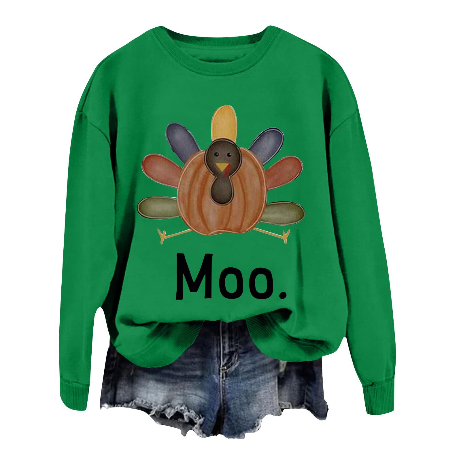 Женская повседневная мода День благодарения с принтом длинный рукав O-образный вырез — фото 3