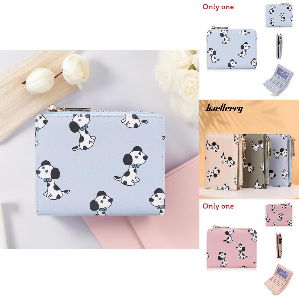 Dog Print Wallet For Women With Rfid Blocking And Zipper Pocket For Daily Use