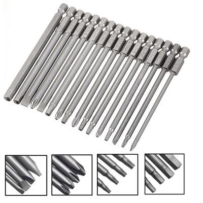 Punte da cacciavite da 100 mm per tipi Torx, Esagonali e a Testa Piatta