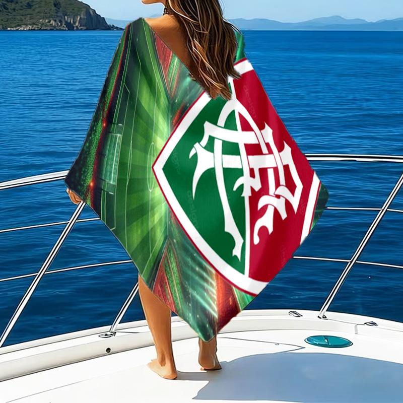 Flumi-nense Football Crest Printed Beach Towel, Super Soft Microfiber, Perfect Gift Birthday, for Pool, Beach, Travel, for Family and Friends