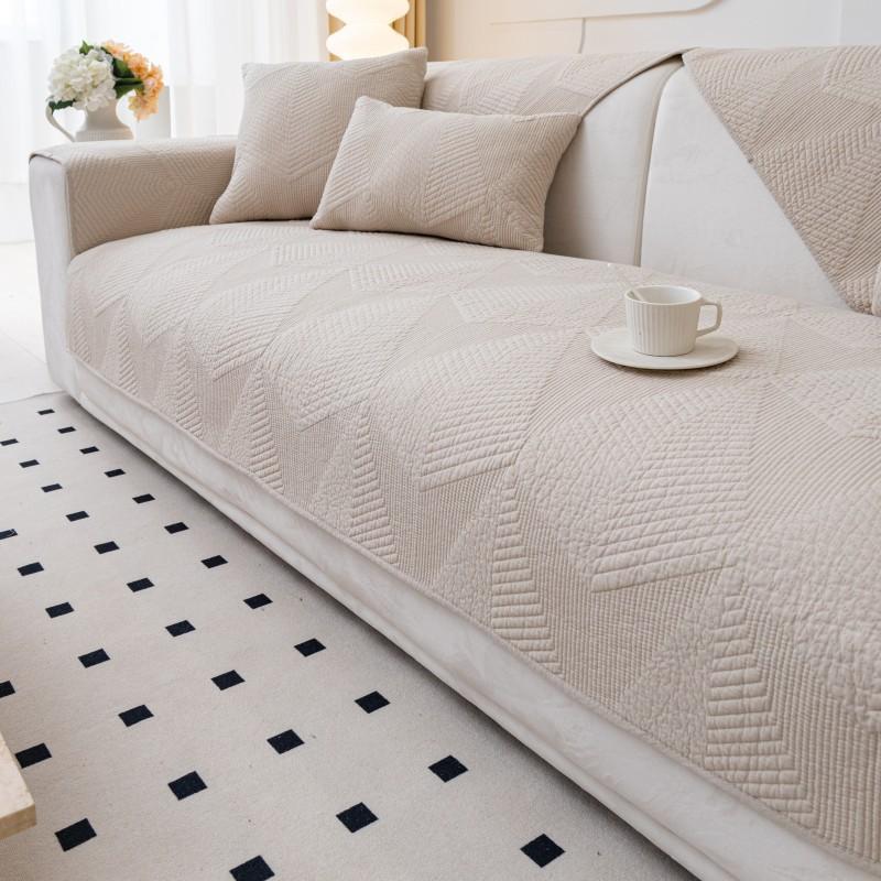 

Nordic Simple Solid Color Sofa Cushion Four Seasons Pure Cotton Fabric Non-Slip Cotton Seat Cushion Universal Modern Sofa Cover Towel 70*70cm