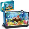 Ocean Fish Tank Aquarium Building Block Set with Turtle - DIY Toy Brick for Kids Creative Playset Home Decor Birthday Gift