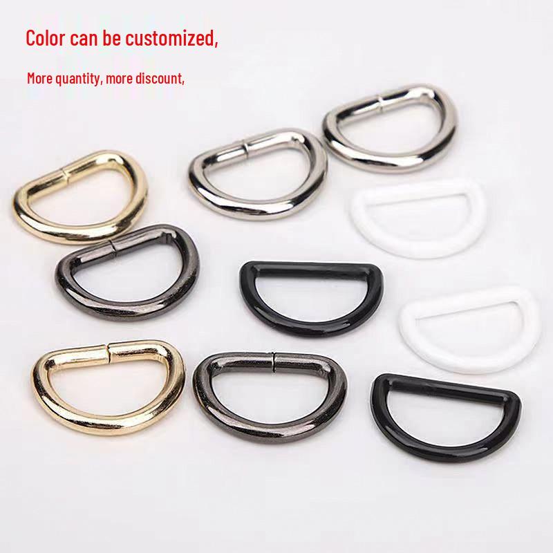 Weldable Half-Round Metal D-Ring Buckle - Iron DIY Bag Hook Accessory