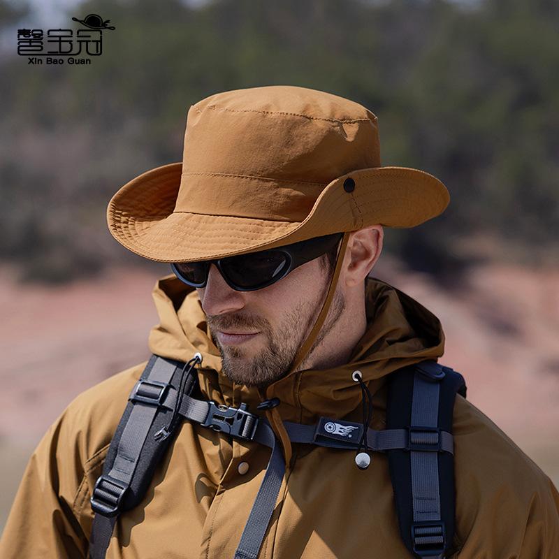 9255 Summer outdoor big-brimmed sun hat men's mountaineering fishing sun protection hat waterproof quick-drying bucket hat